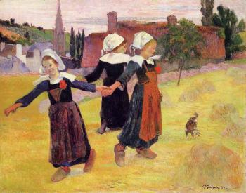 保羅 高更 Breton Girls Dancing